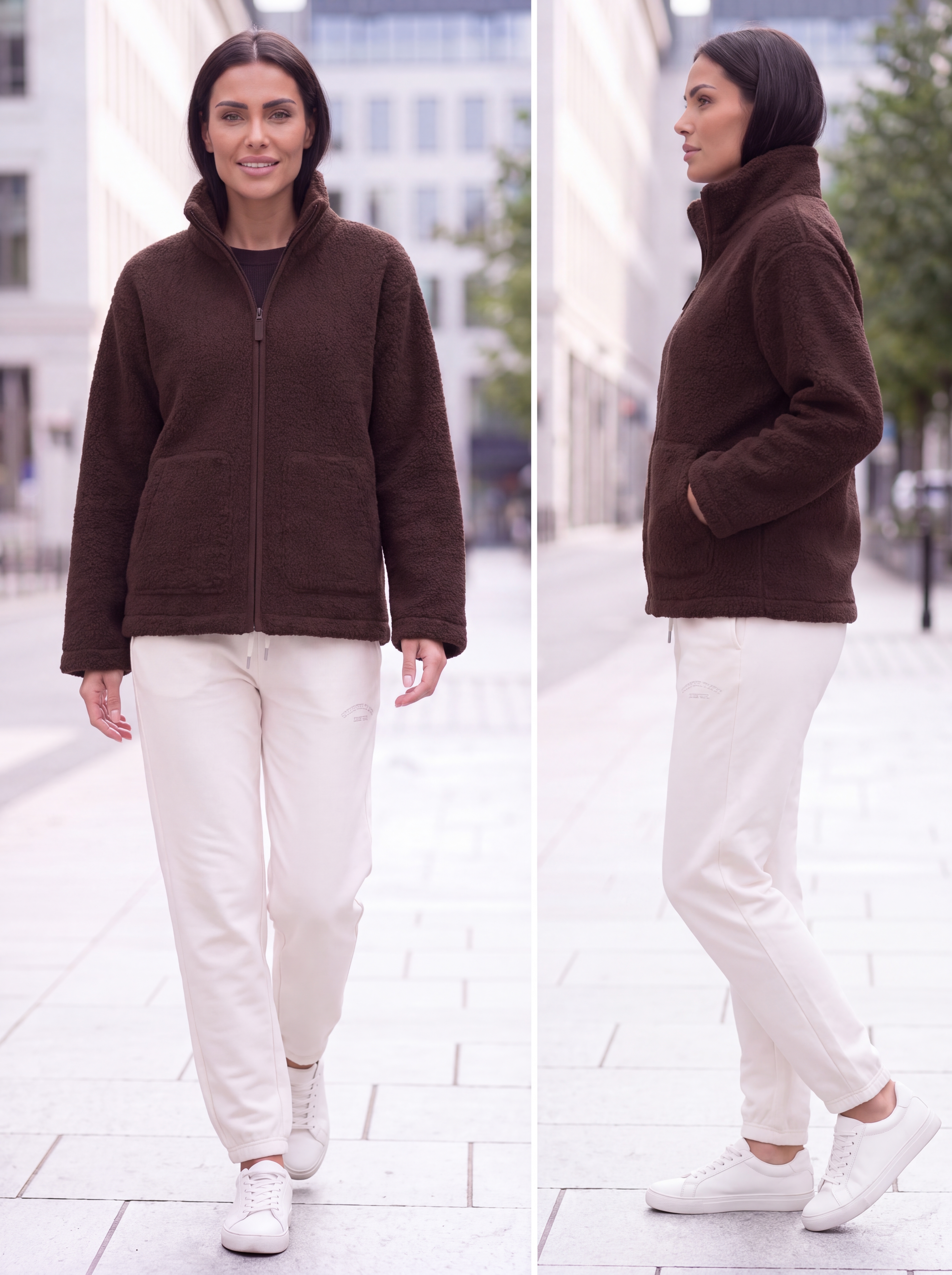 Dámska plyšová mikina BROADWAY NYC FASHION CHOCOLATE PLUM  s.WEAR 10